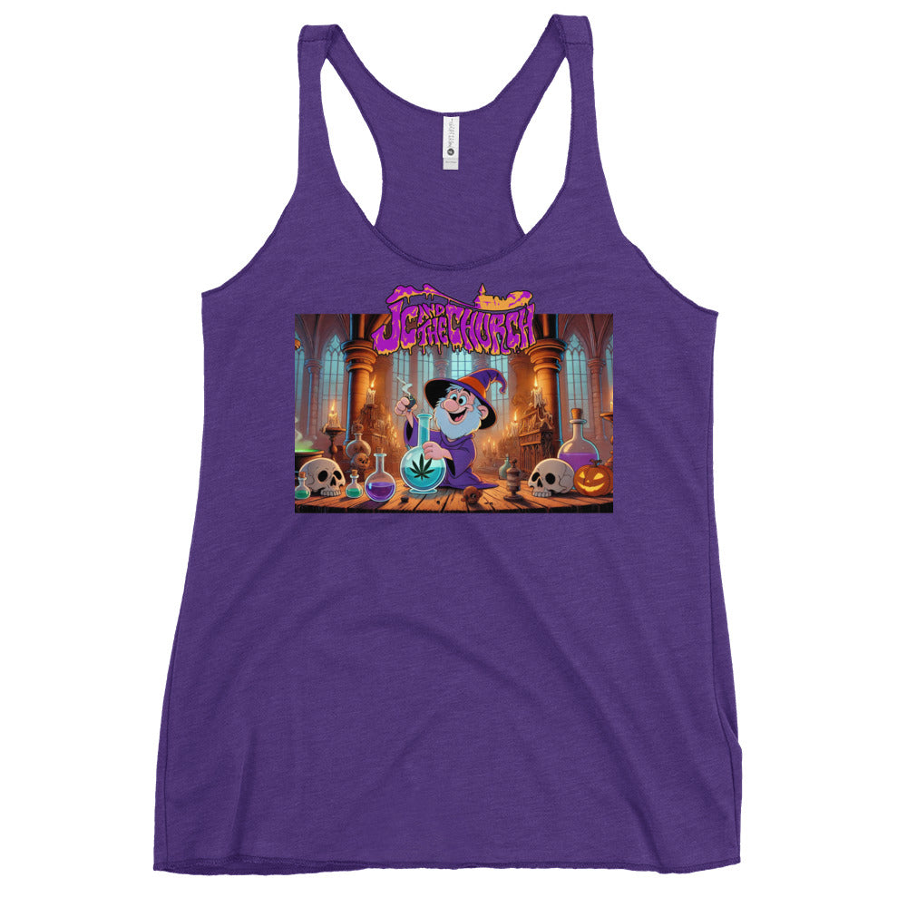 JC and The Church Happy Wizard Women's Racerback Tank
