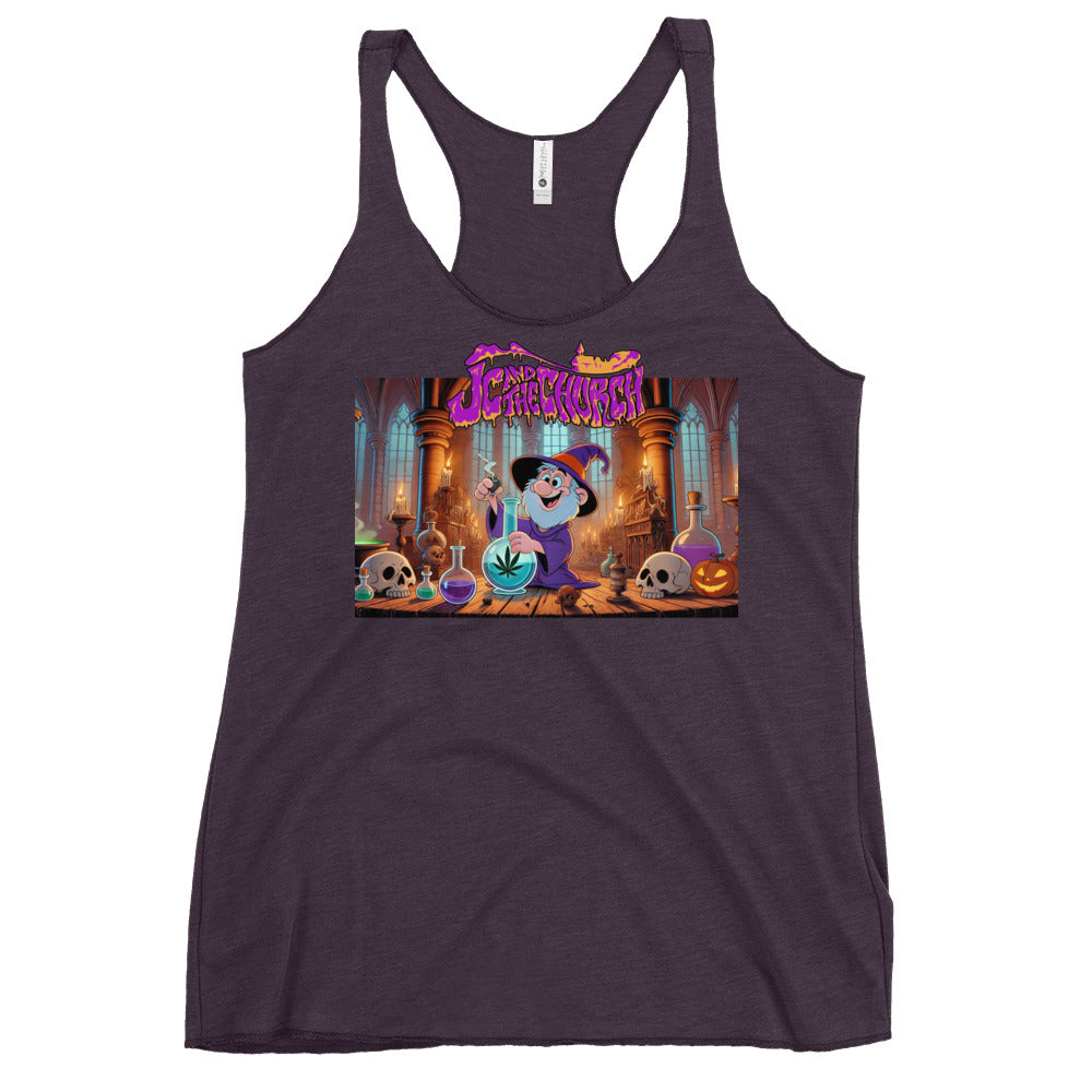 JC and The Church Happy Wizard Women's Racerback Tank