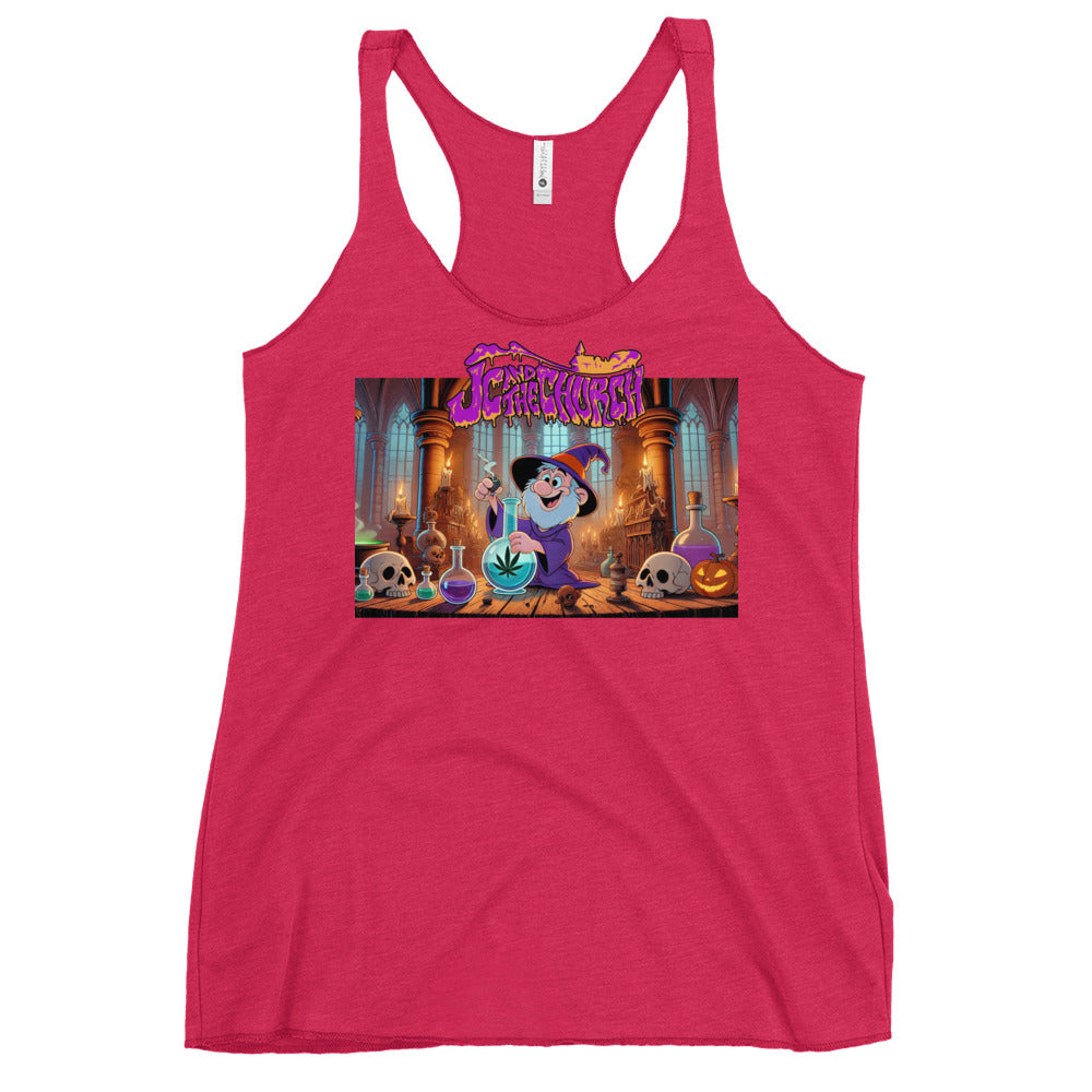 JC and The Church Happy Wizard Women's Racerback Tank